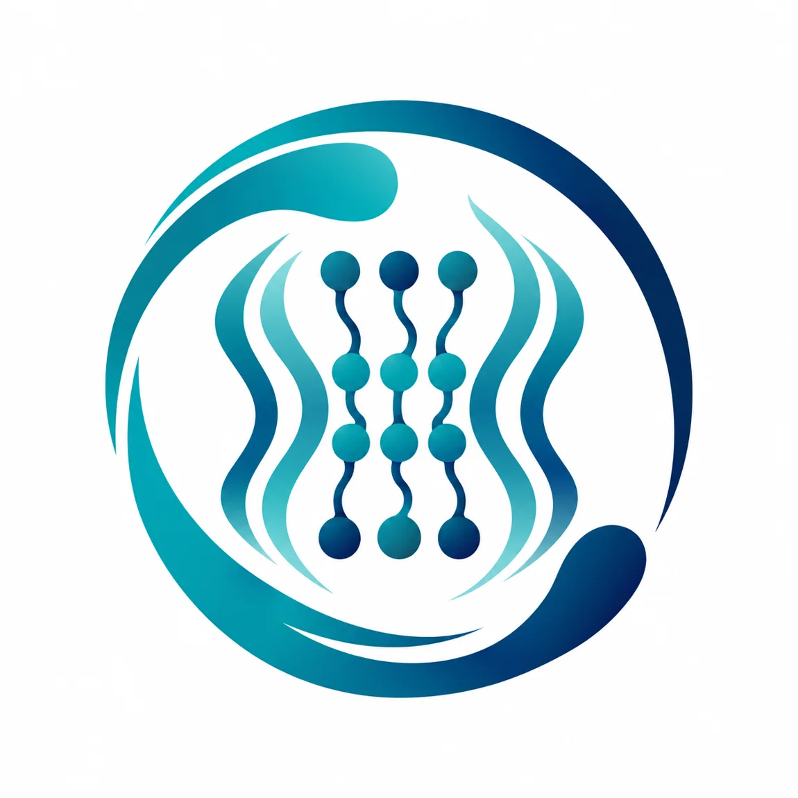 Circular Pensini Lab mark representing molecular organization and emergent properties